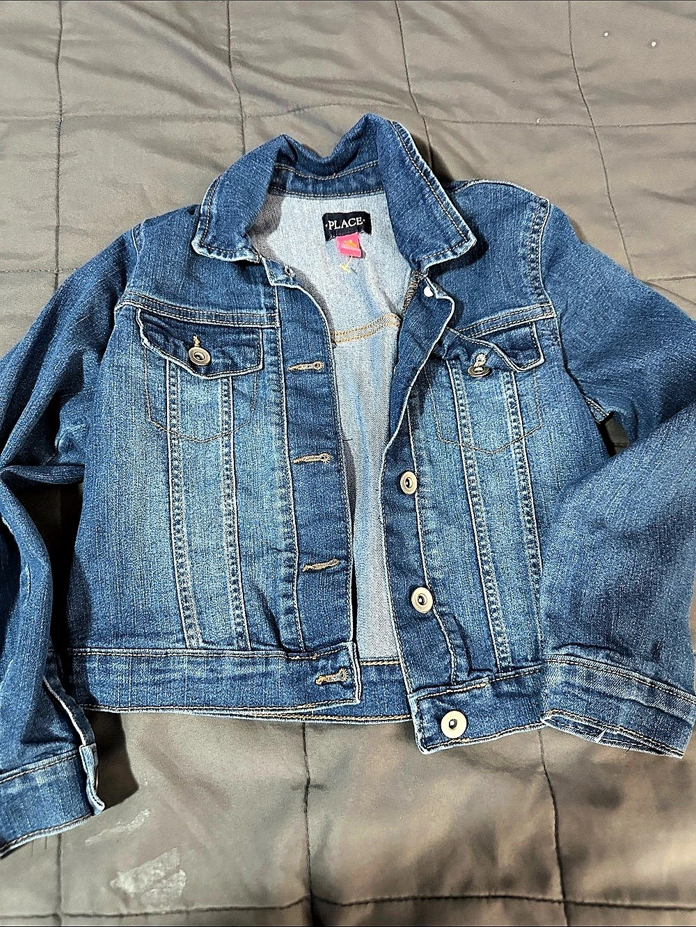 PLACE Girls Size 7/8 Blue Denim Jacket Like New